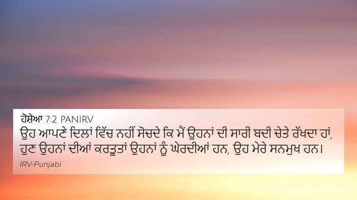 ਹੋਸ਼ੇਆ 7:2 PANIRV 4K Wallpaper - ਉਹ ਆਪਣੇ ਦਿਲਾਂ ਵਿੱਚ - 4K Wallpaper Bible Verse