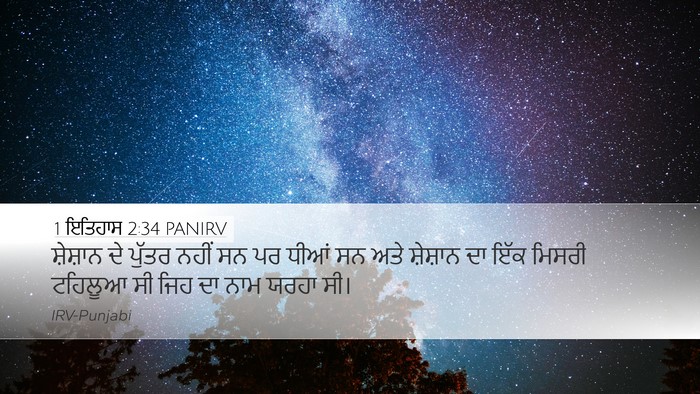 1 ਇਤਿਹਾਸ 2:34 PANIRV Desktop Wallpaper - ਸ਼ੇਸ਼ਾਨ ਦੇ ਪੁੱਤਰ - Desktop Bible Verse Wallpaper