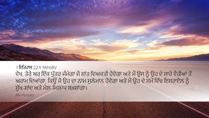 1 ਇਤਿਹਾਸ 22:9 PANIRV Bible Verse Image