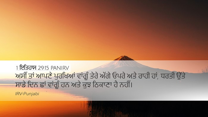 1 ਇਤਿਹਾਸ 29:15 PANIRV Bible Verse Image
