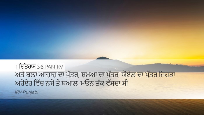 1 ਇਤਿਹਾਸ 5:8 PANIRV Bible Verse Image