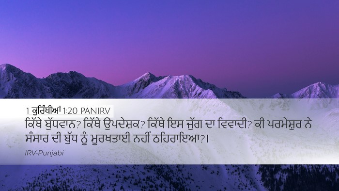 1 ਕੁਰਿੰਥੀਆਂ 1:20 PANIRV Bible Verse Image