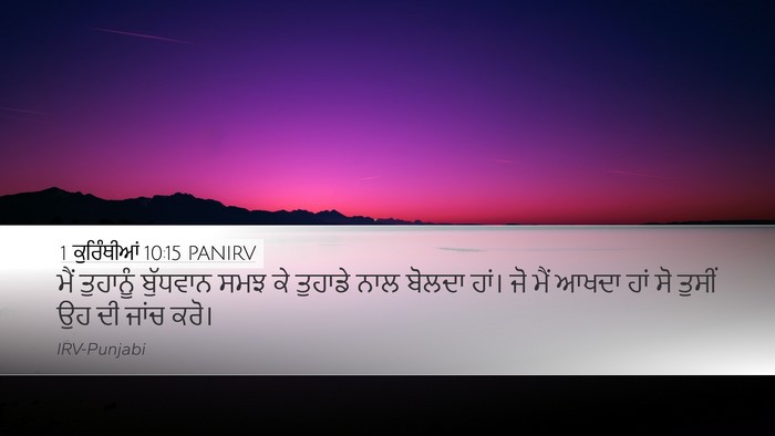 1 ਕੁਰਿੰਥੀਆਂ 10:15 PANIRV Bible Verse Image