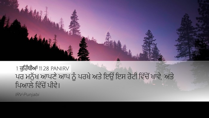 1 ਕੁਰਿੰਥੀਆਂ 11:28 PANIRV Bible Verse Image