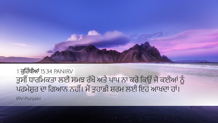 1 ਕੁਰਿੰਥੀਆਂ 15:34 PANIRV Bible Verse Image