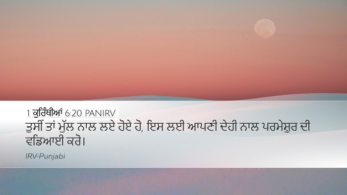 1 ਕੁਰਿੰਥੀਆਂ 6:20 PANIRV Bible Verse Image