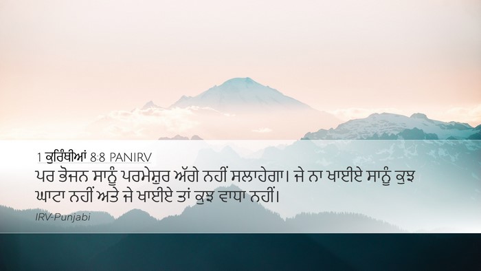 1 ਕੁਰਿੰਥੀਆਂ 8:8 PANIRV Bible Verse Image