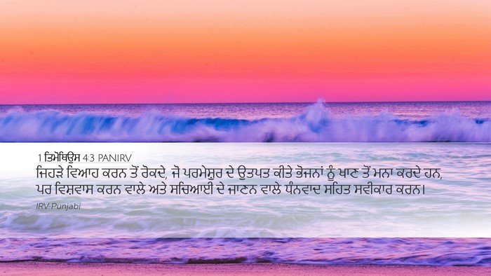 1 ਤਿਮੋਥਿਉਸ 4:3 PANIRV Bible Verse Image