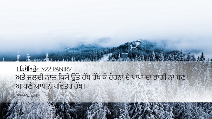 1 ਤਿਮੋਥਿਉਸ 5:22 PANIRV Bible Verse Image