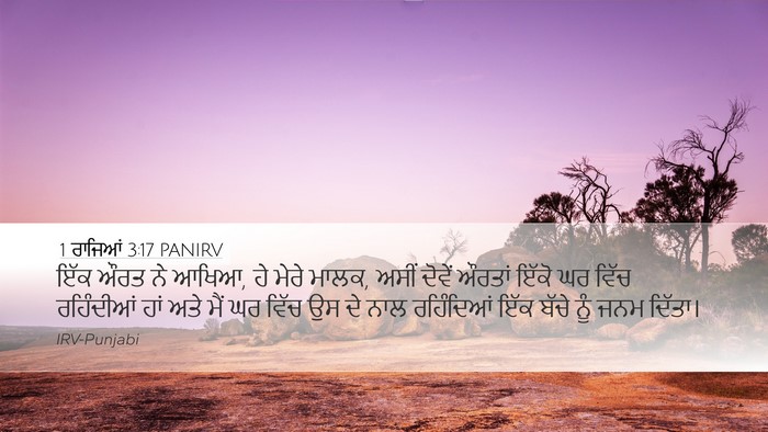 1 ਰਾਜਿਆਂ 3:17 PANIRV Desktop Wallpaper - ਇੱਕ ਔਰਤ ਨੇ ਆਖਿਆ, ਹੇ - Desktop Bible Verse Wallpaper