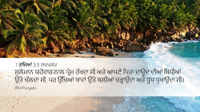 1 ਰਾਜਿਆਂ 3:3 PANIRV Desktop Wallpaper - ਸੁਲੇਮਾਨ ਯਹੋਵਾਹ - Desktop Bible Verse Wallpaper