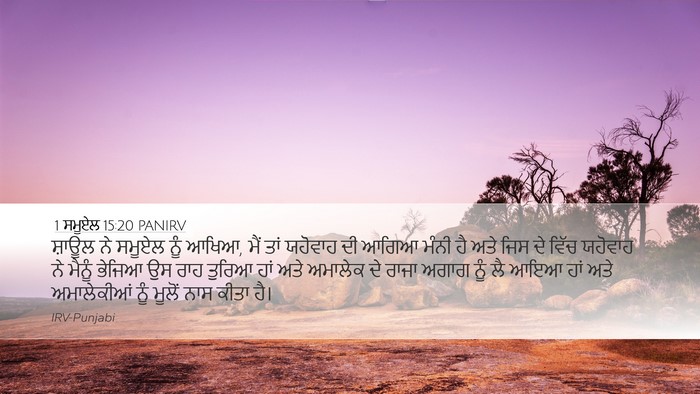 1 ਸਮੂਏਲ 15:20 PANIRV Bible Verse Image