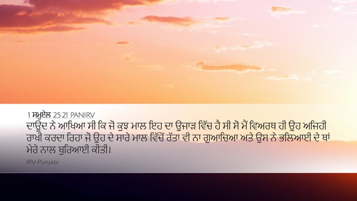 1 ਸਮੂਏਲ 25:21 PANIRV Bible Verse Image
