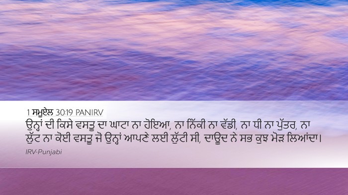 1 ਸਮੂਏਲ 30:19 PANIRV Bible Verse Image