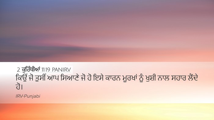2 ਕੁਰਿੰਥੀਆਂ 11:19 PANIRV Bible Verse Image