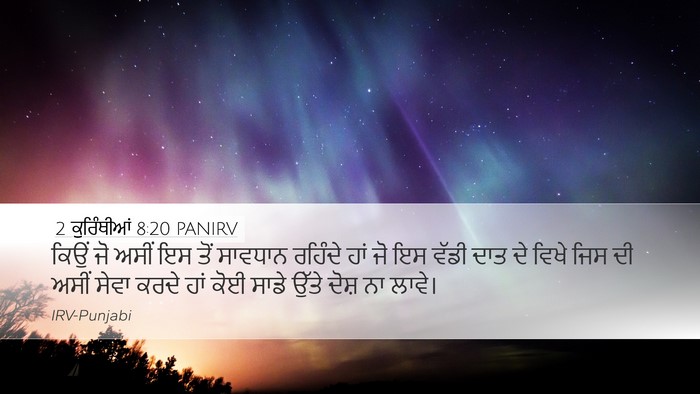 2 ਕੁਰਿੰਥੀਆਂ 8:20 PANIRV Bible Verse Image