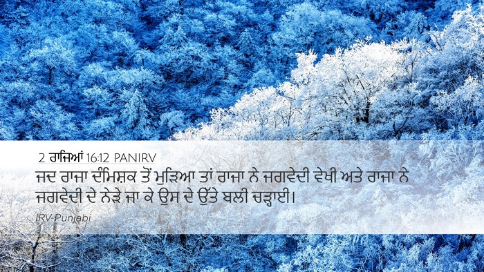 2 ਰਾਜਿਆਂ 16:12 PANIRV Desktop Wallpaper - ਜਦ ਰਾਜਾ ਦੰਮਿਸ਼ਕ - Desktop Bible Verse Wallpaper