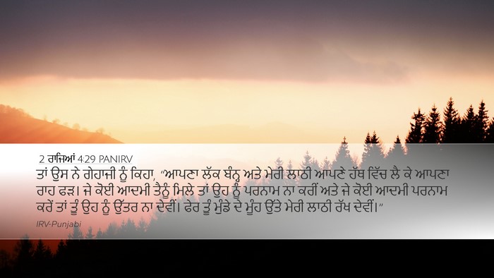 2 ਰਾਜਿਆਂ 4:29 PANIRV Bible Verse Image