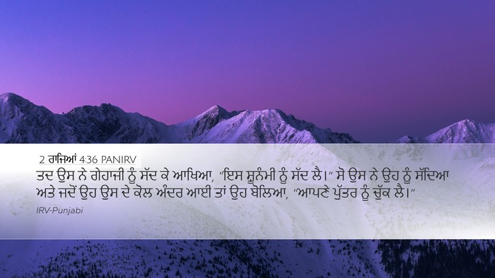 2 ਰਾਜਿਆਂ 4:36 PANIRV Bible Verse Image