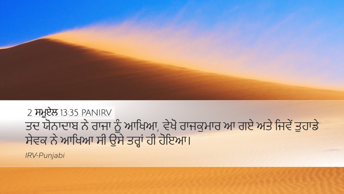 2 ਸਮੂਏਲ 13:35 PANIRV Desktop Wallpaper - ਤਦ ਯੋਨਾਦਾਬ ਨੇ ਰਾਜਾ - Desktop Bible Verse Wallpaper