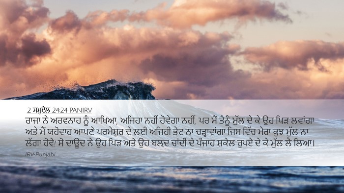 2 ਸਮੂਏਲ 24:24 PANIRV Desktop Wallpaper - ਰਾਜਾ ਨੇ ਅਰਵਨਾਹ ਨੂੰ - Desktop Bible Verse Wallpaper