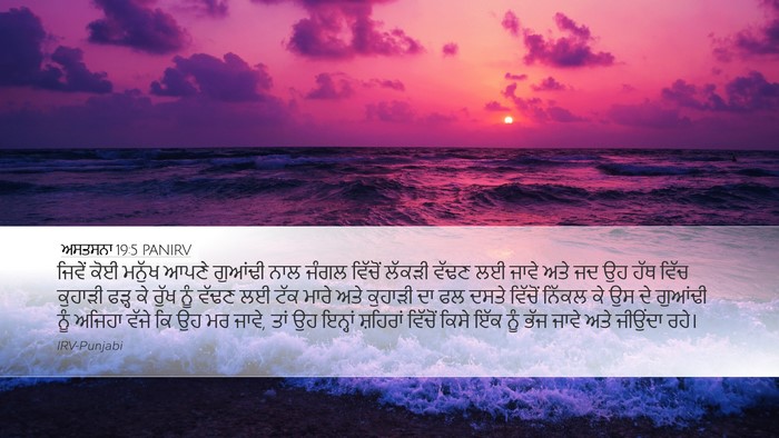 ਅਸਤਸਨਾ 19:5 PANIRV Desktop Wallpaper - ਜਿਵੇਂ ਕੋਈ ਮਨੁੱਖ - Desktop Bible Verse Wallpaper