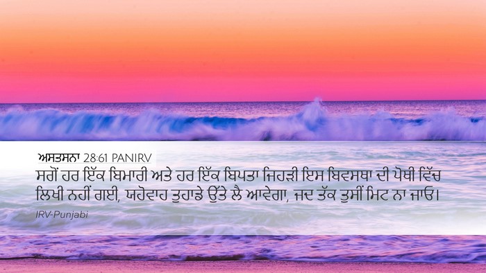ਅਸਤਸਨਾ 28:61 PANIRV Desktop Wallpaper - ਸਗੋਂ ਹਰ ਇੱਕ ਬਿਮਾਰੀ - Desktop Bible Verse Wallpaper