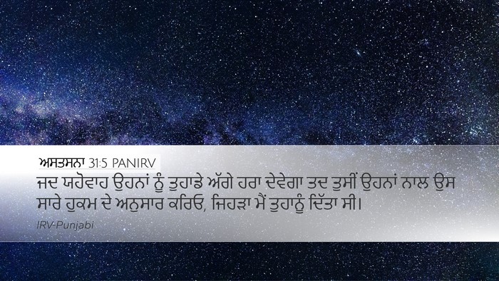 ਅਸਤਸਨਾ 31:5 PANIRV Desktop Wallpaper - ਜਦ ਯਹੋਵਾਹ ਉਹਨਾਂ - Desktop Bible Verse Wallpaper