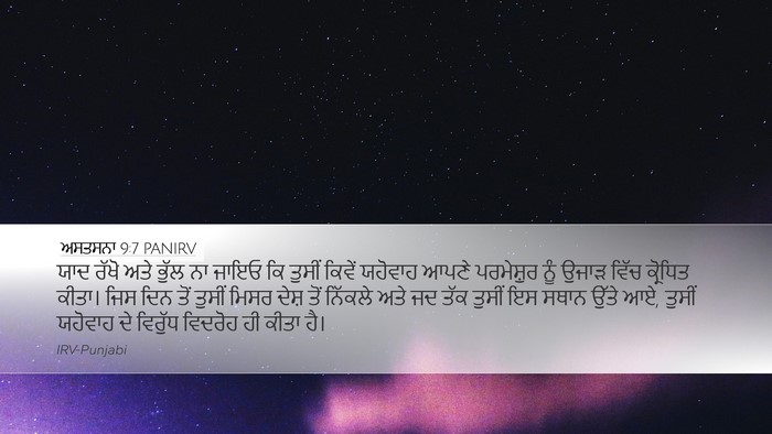 ਅਸਤਸਨਾ 9:7 PANIRV Bible Verse Image