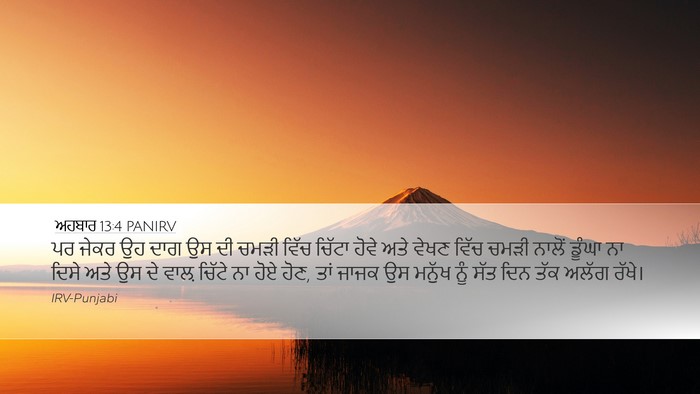 ਅਹਬਾਰ 13:4 PANIRV Desktop Wallpaper - ਪਰ ਜੇਕਰ ਉਹ ਦਾਗ ਉਸ - Desktop Bible Verse Wallpaper