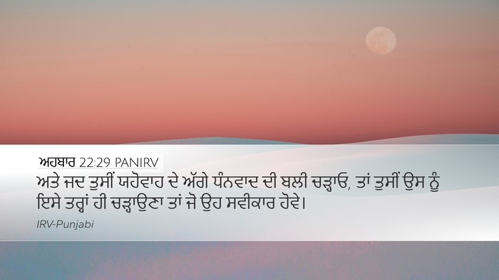 ਅਹਬਾਰ 22:29 PANIRV Bible Verse Image