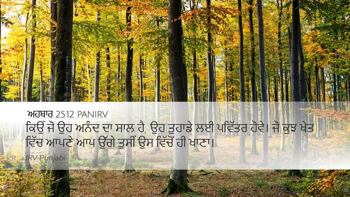 ਅਹਬਾਰ 25:12 PANIRV Desktop Wallpaper - ਕਿਉਂ ਜੋ ਉਹ ਅਨੰਦ ਦਾ - Desktop Bible Verse Wallpaper