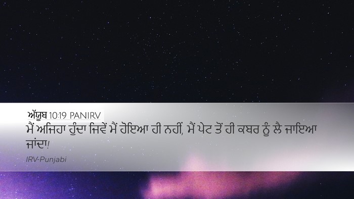 ਅੱਯੂਬ 10:19 PANIRV Desktop Wallpaper - ਮੈਂ ਅਜਿਹਾ ਹੁੰਦਾ - Desktop Bible Verse Wallpaper