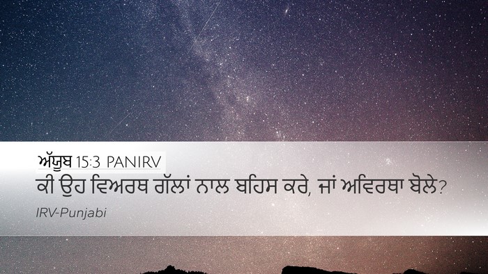 ਅੱਯੂਬ 15:3 PANIRV Bible Verse Image