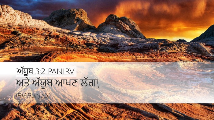 ਅੱਯੂਬ 3:2 PANIRV Desktop Wallpaper - ਅਤੇ ਅੱਯੂਬ ਆਖਣ - Desktop Bible Verse Wallpaper