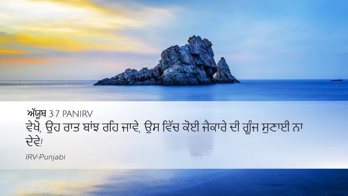 ਅੱਯੂਬ 3:7 PANIRV Desktop Wallpaper - ਵੇਖੋ, ਉਹ ਰਾਤ ਬਾਂਝ - Desktop Bible Verse Wallpaper