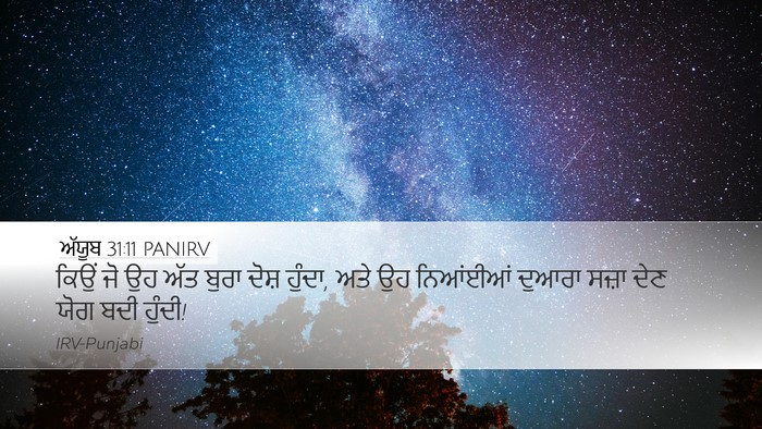 ਅੱਯੂਬ 31:11 PANIRV Desktop Wallpaper - ਕਿਉਂ ਜੋ ਉਹ ਅੱਤ ਬੁਰਾ - Desktop Bible Verse Wallpaper