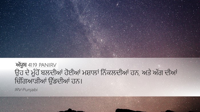 ਅੱਯੂਬ 41:19 PANIRV Desktop Wallpaper - ਉਹ ਦੇ ਮੂੰਹੋਂ - Desktop Bible Verse Wallpaper