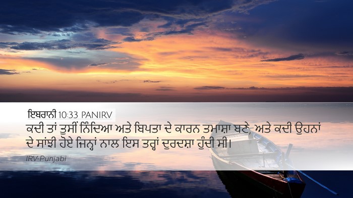 ਇਬਰਾਨੀ 10:33 PANIRV Bible Verse Image