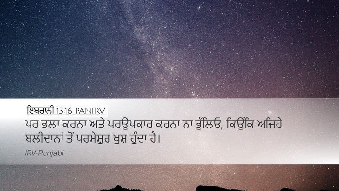 ਇਬਰਾਨੀ 13:16 PANIRV Bible Verse Image