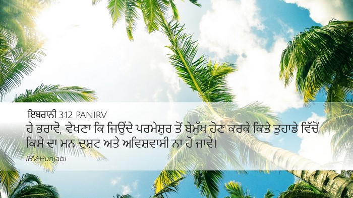 ਇਬਰਾਨੀ 3:12 PANIRV Bible Verse Image