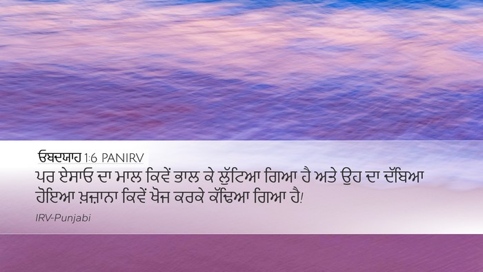 ਓਬਦਯਾਹ 1:6 PANIRV Bible Verse Image