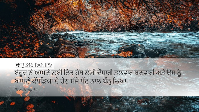 ਕਜ਼ਾૃ 3:16 PANIRV Desktop Wallpaper - ਏਹੂਦ ਨੇ ਆਪਣੇ ਲਈ ਇੱਕ - Desktop Bible Verse Wallpaper