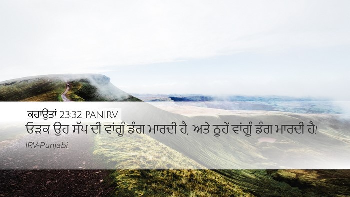 ਕਹਾਉਤਾਂ 23:32 PANIRV Bible Verse Image
