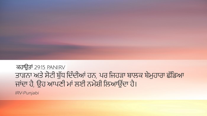 ਕਹਾਉਤਾਂ 29:15 PANIRV Bible Verse Image
