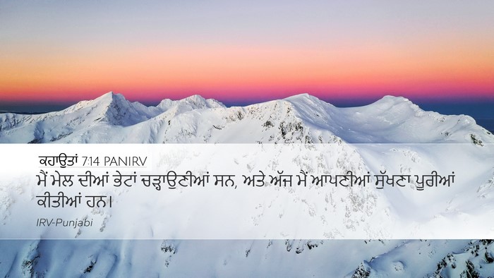 ਕਹਾਉਤਾਂ 7:14 PANIRV Bible Verse Image