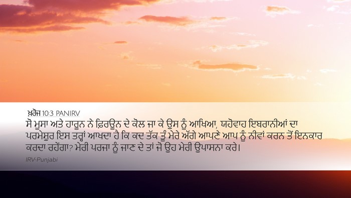 ਖ਼ਰੋਜ 10:3 PANIRV Bible Verse Image