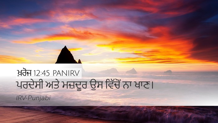 ਖ਼ਰੋਜ 12:45 PANIRV Desktop Wallpaper - ਪਰਦੇਸੀ ਅਤੇ ਮਜ਼ਦੂਰ - Desktop Bible Verse Wallpaper