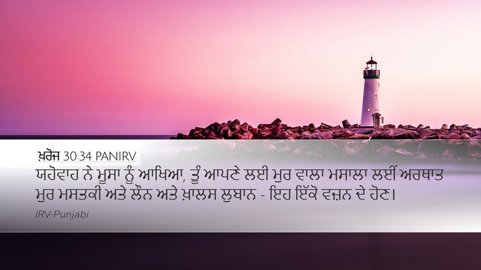 ਖ਼ਰੋਜ 30:34 PANIRV Bible Verse Image