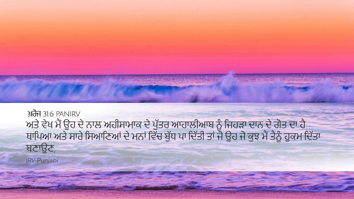 ਖ਼ਰੋਜ 31:6 PANIRV Bible Verse Image